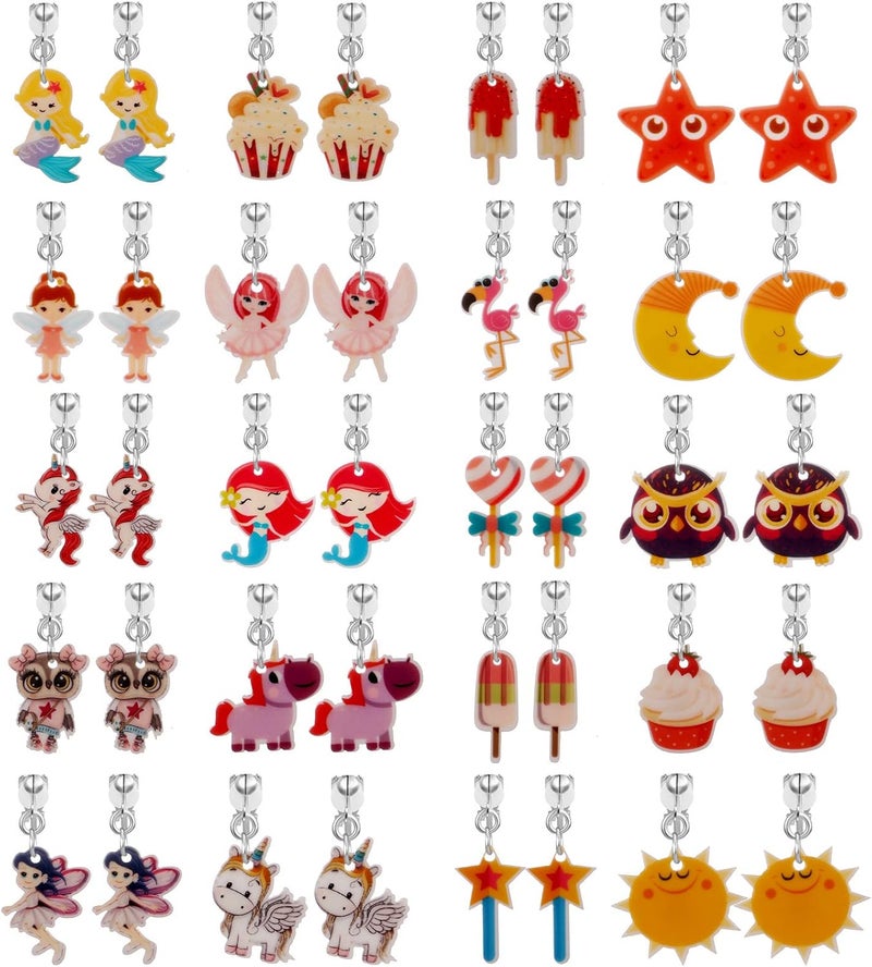 SYNLIN 20 Pairs Clip on Earrings -Cute Clip Earrings Hypoallergenic,Dress-Up Accessorie - Image 1